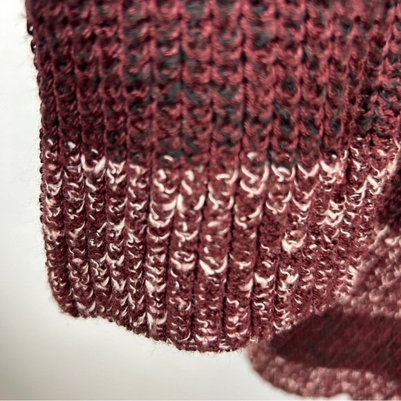 Brandy Melville Wool Linen Blend Colour Block Knit Sweater One Size Burgundy - Picture 10 of 12